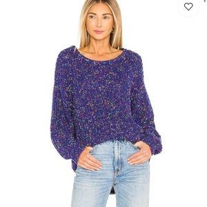 Free People neon lights midnight aura combo chunky warm pullover sweater